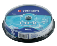 Płyta CD/DVD/Blu-Ray VERBATIM CD-R 52x 700MB Cake Box 43437 - 10 szt.